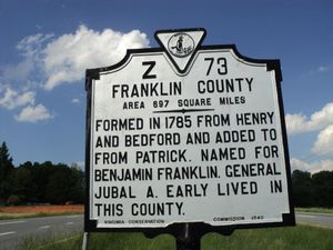 프랭클린 카운티 역사 표지, 버지니아주