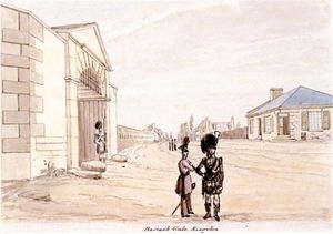 테트 드 퐁트 배럭의 광경, c. 1830