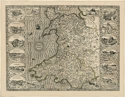 1610년에 제작된 존 스피드의 웨일스 지도. 플린트 타운은 오른쪽 상단에서 볼 수 있다