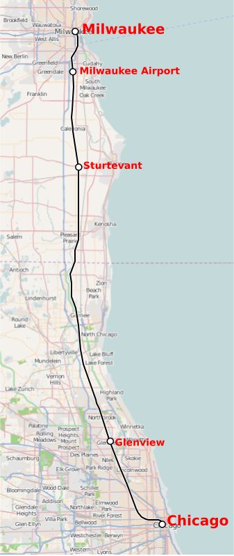 암트랙 하이어워사 서비스 노선도