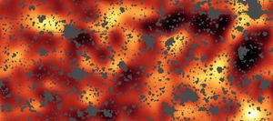 미국 항공우주국(NASA)의 스피처 우주 망원경으로 촬영한 항성 종족 III의 가능성이 있는 빛