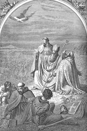 안데르스 수네센 대주교(앉아 있음)는 핀란드의 주교에 대해 교황에게 처음 알린 인물이었다.