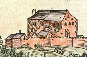 1460년대에 그려진 성의 초기 묘사 중 하나, Schedel'sche Weltchronik에서