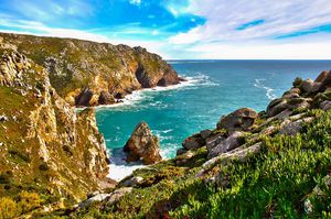 호카곶 해안선. 절벽과 만은 조류의 서식지가 된다