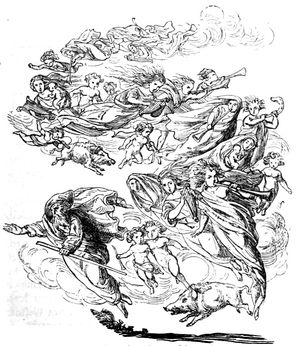 야생 사냥과 함께 프라우 홀레 또는 페르흐타