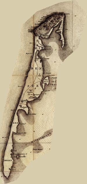 뤼겐 섬의 상세 지도 (1829년)