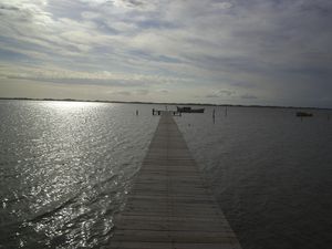 부두가 파투스 석호로 뻗어 나가는 모습(Ilha dos Marinheiros에서)