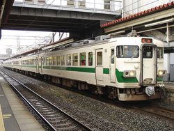 운전 시뮬레이터에서 사용된 455계 전동차.