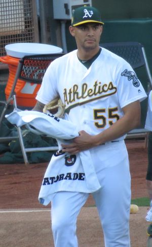 오클랜드 애슬레틱스 시절 (2018년 4월 21일)