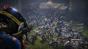 월드워Z는 대규모 좀비 무리를 렌더링할 수 있는 스웜 엔진을 사용한다.