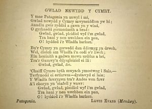 "Gwlad Newydd y Cymry"의 인쇄된 버전