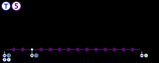 일드프랑스 트램 5호선의 노선도