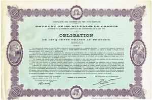 1894년 10월 17일 발행된 쥐라-심플론 철도 채권