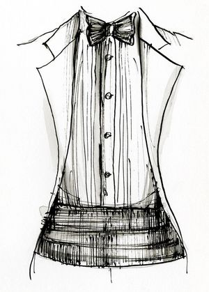 드레스 셔츠와 함께 착용한 커머번드