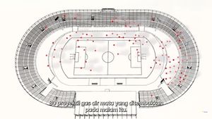 사고 당일 밤 경기장 안팎에서 발사된 최루탄과 연막탄의 위치를 보여주는 그래픽