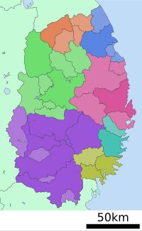 이와테현 지역 구분도 (2007년)