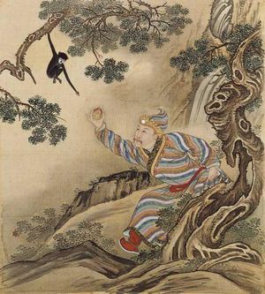 동방삭(東方朔) 차림의 옹정제(옹정제 도복도(東方朔偸桃))