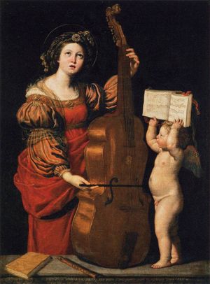 도메니키노(Domenichino)의 악보를 든 천사와 함께 있는 성 체칠리아 (약 1617~18년)