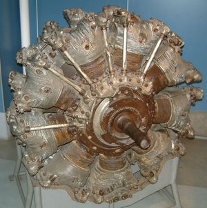 나카지마 비행기의 항공기용 공랭 이중 성형 18기통 엔진 호마레. 1기통당 1개의 실린더 헤드로 구성되어 있다.