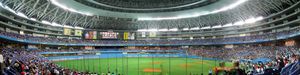 3루 측에서 본 돔 내부 (2004년 9월 24일 오사카 긴테쓰 버펄로스 구단 최종 공식전)