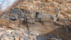 미래로 도로변 공사현장의 노두경상북도 경산시 평산동/사동 경계지역