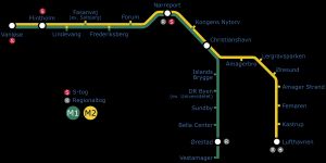 코펜하겐 지하철 노선도