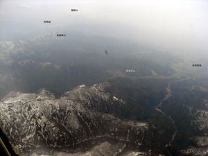 홍수 조절·관개·발전용 닛추히자와호(닛추댐 호수) 공중 촬영