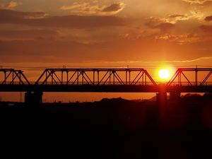 와타라세 다리에 지는 석양