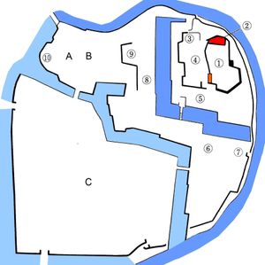 오카야마 성 평면도