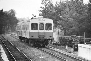 비전철화 복선 구간이 있는 조소선(1978년 촬영)