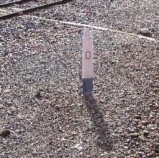 1번선 옆에 있는 이와이즈미선 0킬로 포스트