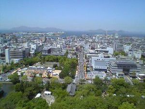 마루가메성 본마루에서 본 시가지