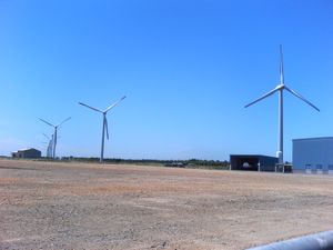 히비키마치·풍력발전의 풍차군