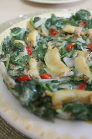 전복 참나물 부침개