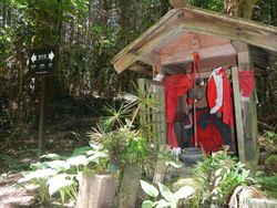 고야산 흑하도의 코쓰기지장. 금송(고야마키)이 공양되고 있다.