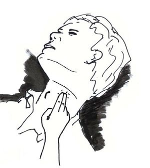 경동맥 맥박 확인.이는 일반적으로 환자 상태를 확인하는 가장 빠른 방법이다.