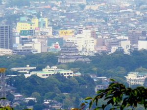 이시가키야마 이치야조(石垣山一夜城)에서 바라본 오다와라성