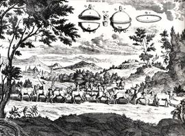 가스파르 쇼트가 제작한 마그데부르크 반구 실험의 판화