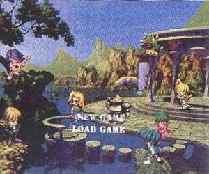 퓨즈(왼쪽 아래)를 주요 시나리오로 보여주는 게임 제목 화면의 출시 전 스크린샷