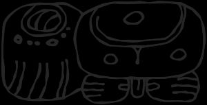 마야 문자로 '재규어'라는 단어 bʼalam을 쓰는 방법 중 하나: 세 개의 음절 부호 bʼa, la, ma를 사용하여 음성적으로 표시