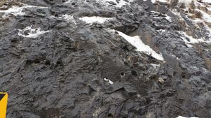 평창군 대화면 대화리 1064 도로변의 암회색 괴상암 노두