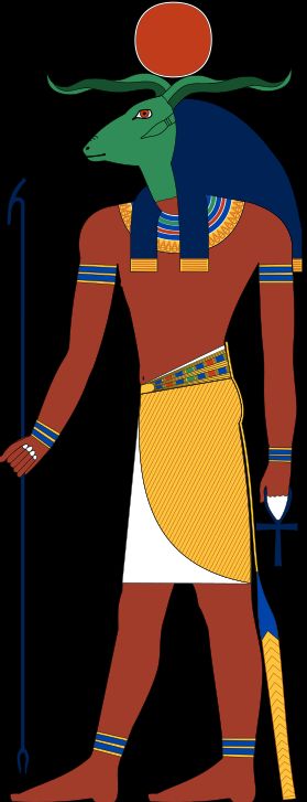 저승에 있는 동안, 라(라-크눔)는 숫양의 머리와 태양 원반을 가지고 묘사되었다.