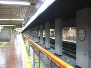 역명 변경 전 승강장 (2009년 2월)
