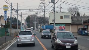 오마치 배나무 가로수길 표지판 (지바현 이치카와시 오마치)