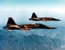 F-5E(뒤)와 F-5F(앞)