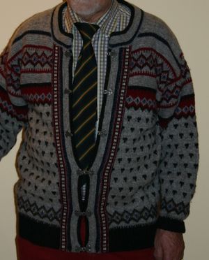 아가일 무늬 카디건