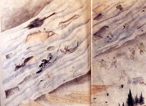 사테 숙에서의 토네가와 대홍수의 모습(아사마 산 화산재 기록)