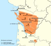 사통주어가 사용되는 지역을 주황색으로 표시한 지도