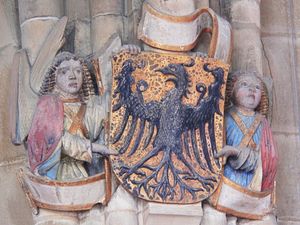 킬리안 교회의 설교단에 게양된 15세기 말 시의 문장