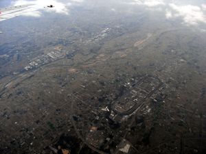 키타칸토 자동차도、기누가와、닛산자동차 도치기 공장 항공사진